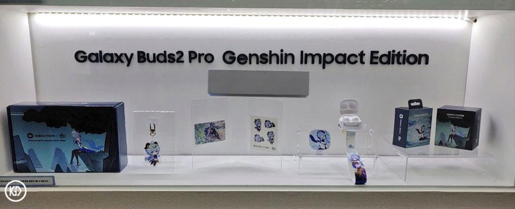Galaxy Buds 2 Pro x Genshin Impact collab promotion display. | Twitter